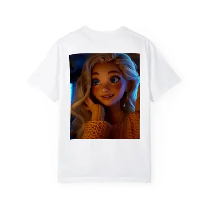 Cartoon Girl Blue Eyes Cozy Sweater Interior