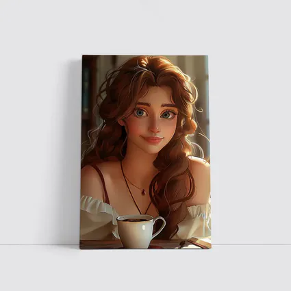 Anime Girl With Coffee Cozy Interior