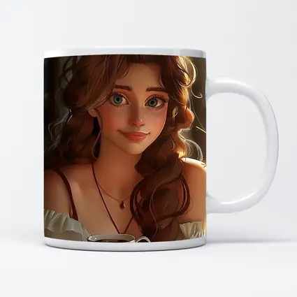 Anime Girl With Coffee Cozy Interior