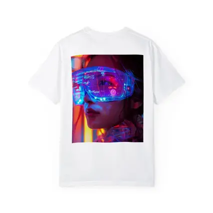Cyberpunk Woman Neon AR Glasses Portrait