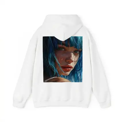 Blue Hair Woman Portrait With Tattoo