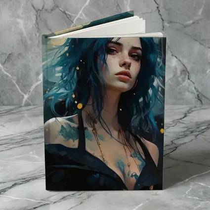Blue Hair Woman Portrait Fantasy Art