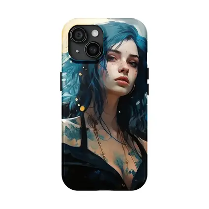 Blue Hair Woman Portrait Fantasy Art