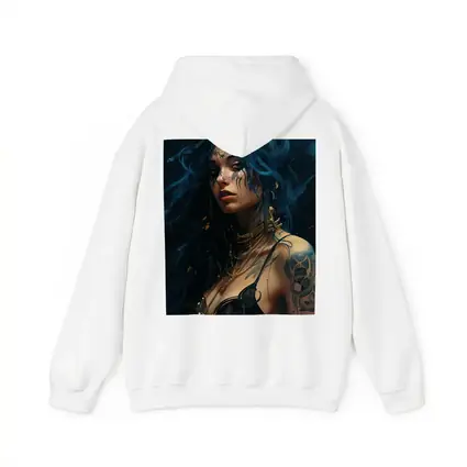Blue Hair Tattooed Woman Dark Fantasy Art