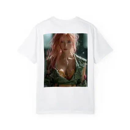 Pink Hair Girl Green Military Jacket Art
