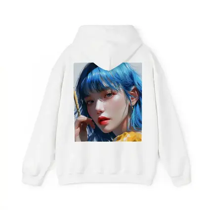 Blue Hair Anime Girl Digital Art Portrait