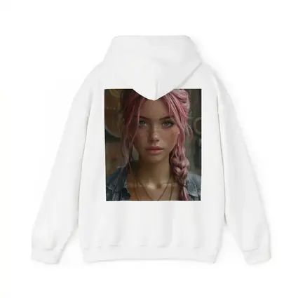 Pink Haired Girl Freckles Boho Portrait