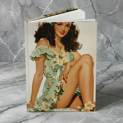 Retro Pin Up Girl Floral Green Dress