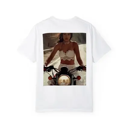 Woman Riding Motorcycle On Open Road