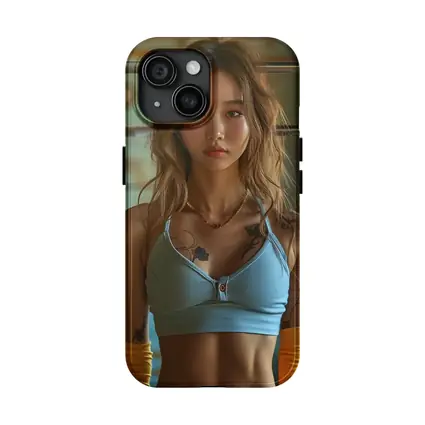 Tattooed Asian Woman Gym Fitness Portrait