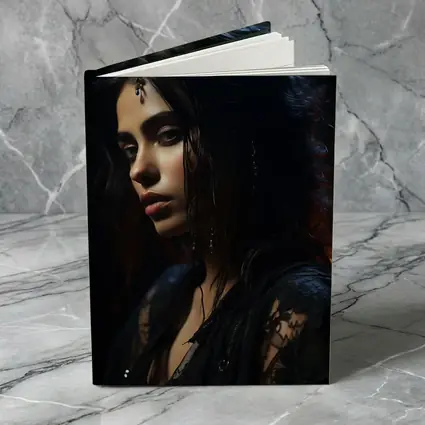 Dark Mysterious Woman Black Lace Gothic Portrait
