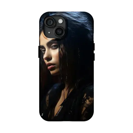 Dark Mysterious Woman Black Lace Gothic Portrait