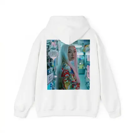 Asian Woman White Hair Cyberpunk Lab Setting
