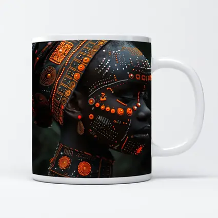 African Woman Cyberpunk Tribal Face Art