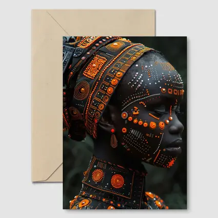 African Woman Cyberpunk Tribal Face Art