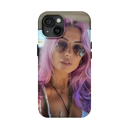 Pink Haired Woman Selfie In Car