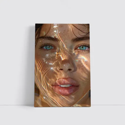 Woman Portrait Blue Eyes Water Light