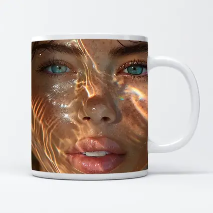 Woman Portrait Blue Eyes Water Light