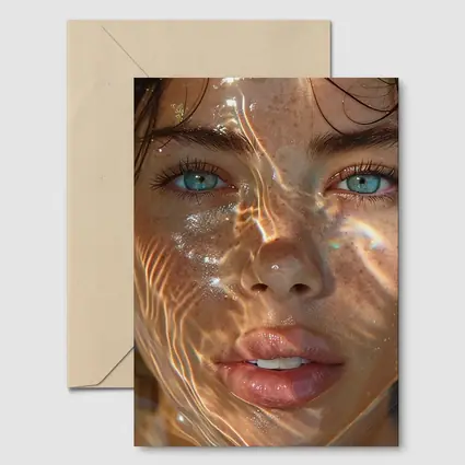 Woman Portrait Blue Eyes Water Light