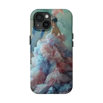 Woman in Pink Tulle Gown Peacock Background
