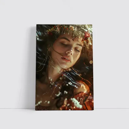 Woman With Floral Crown Bokeh Light