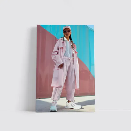 Pink Streetwear Fashion Woman Colorful Wall
