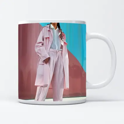 Pink Streetwear Fashion Woman Colorful Wall