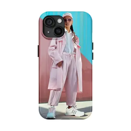 Pink Streetwear Fashion Woman Colorful Wall