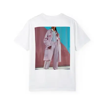 Pink Streetwear Fashion Woman Colorful Wall