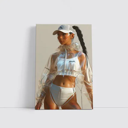 Futuristic Puma Athletic Woman Clear Jacket