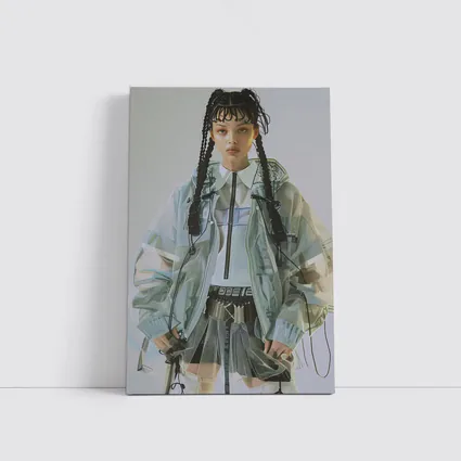 Cyberpunk Fashion Model Transparent Jacket Portrait