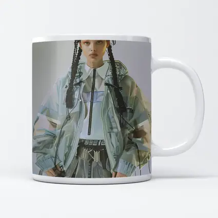 Cyberpunk Fashion Model Transparent Jacket Portrait