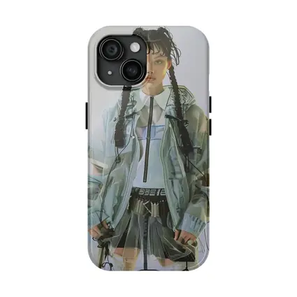Cyberpunk Fashion Model Transparent Jacket Portrait