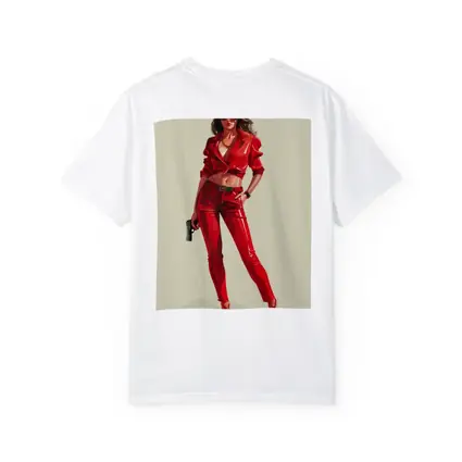 Red Outfit Woman With Gun Illustration
