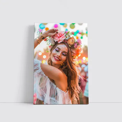 Festival Girl Flower Crown Glitter Bokeh