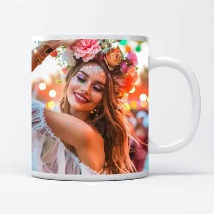 Festival Girl Flower Crown Glitter Bokeh