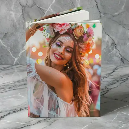 Festival Girl Flower Crown Glitter Bokeh