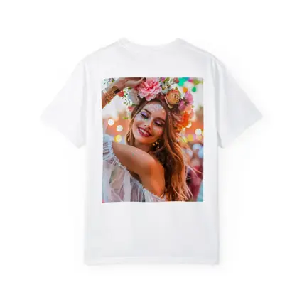 Festival Girl Flower Crown Glitter Bokeh