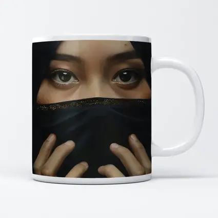 Woman in Black Niqab Expressive Eyes Portrait