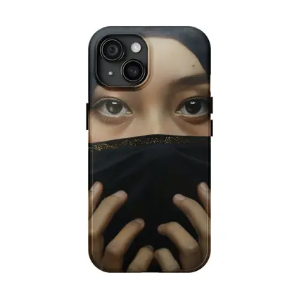 Woman in Black Niqab Expressive Eyes Portrait
