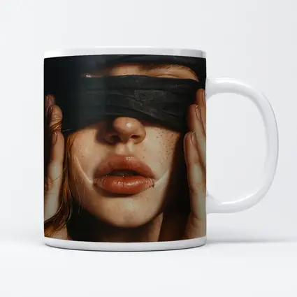 Blindfolded Woman Portrait Dark Background