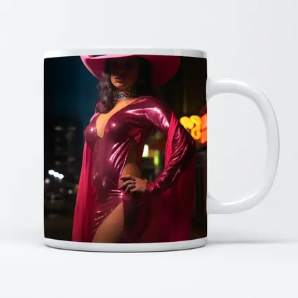 Pink Cowgirl Sequin Dress Neon City Night