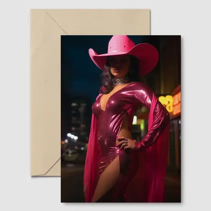 Pink Cowgirl Sequin Dress Neon City Night