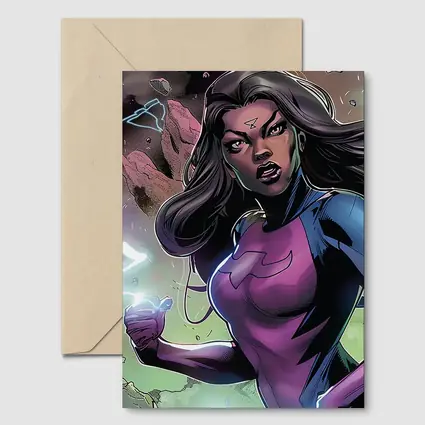Female Superhero Comic Art Action Scene