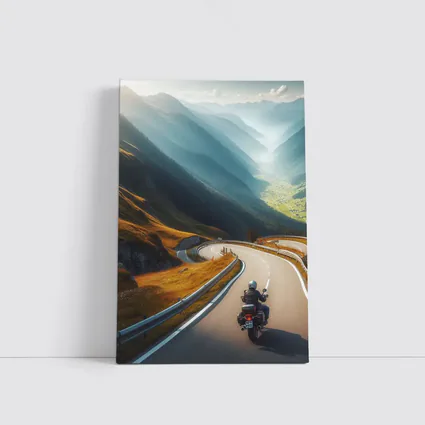 Touring Motorcycle Winding Alpine Mountain Road