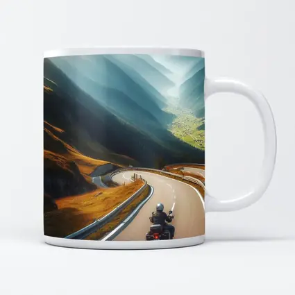 Touring Motorcycle Winding Alpine Mountain Road