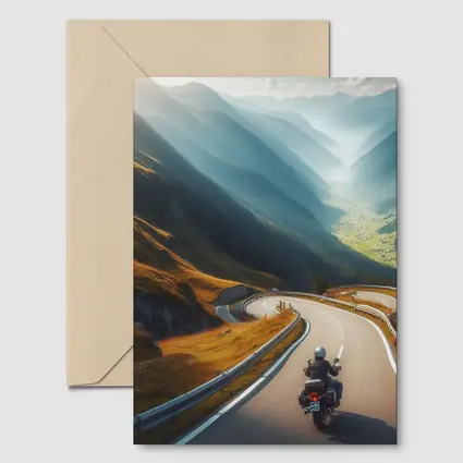 Touring Motorcycle Winding Alpine Mountain Road