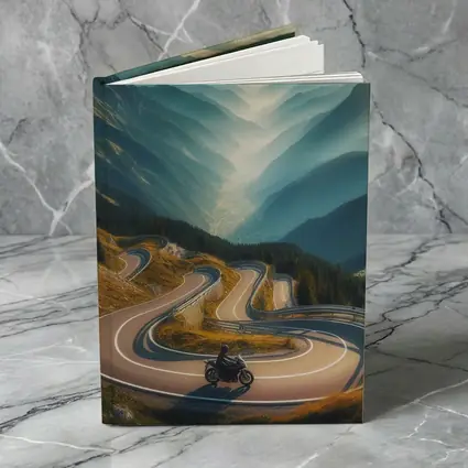 Motorcycle Rider Alpine Switchback Mountain Road