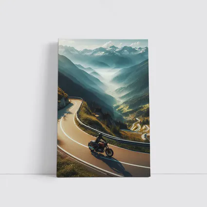 Cruiser Motorcycle Winding Alpine Mountain Road