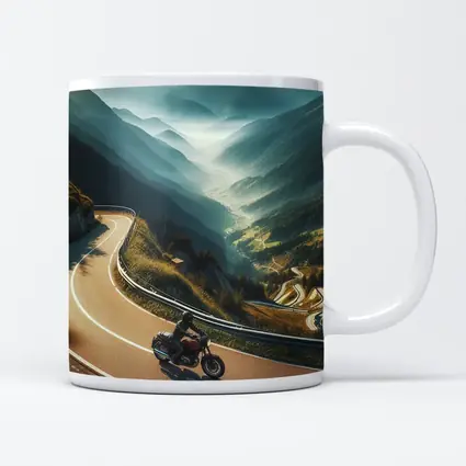 Cruiser Motorcycle Winding Alpine Mountain Road